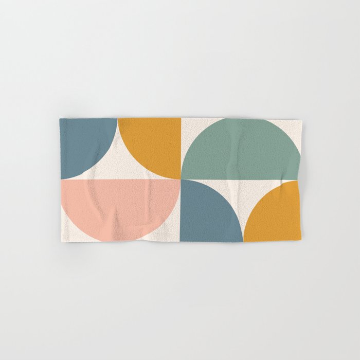 Bauhaus Mid Century Modern Geometric Ii Natural Pastel Bath Towel