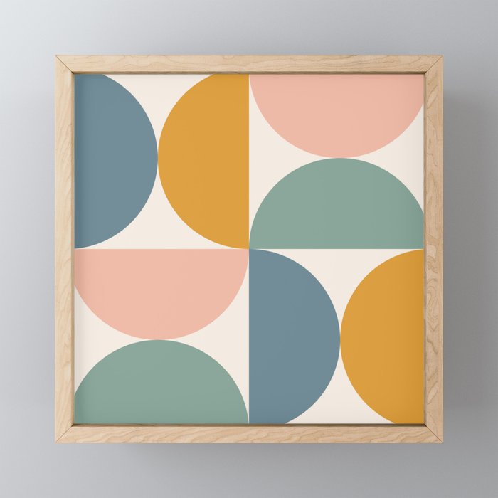 Bauhaus Mid Century Modern Geometric Ii Natural Pastel Mini Art Print