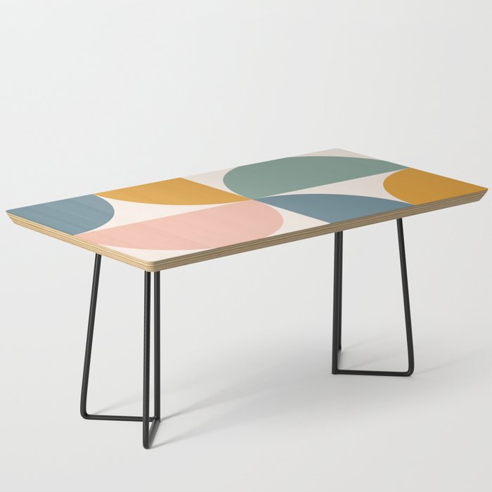 Bauhaus Mid Century Modern Geometric Ii Natural Pastel Coffee Table