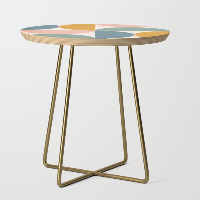 Bauhaus Mid Century Modern Geometric Ii Natural Pastel Side Table