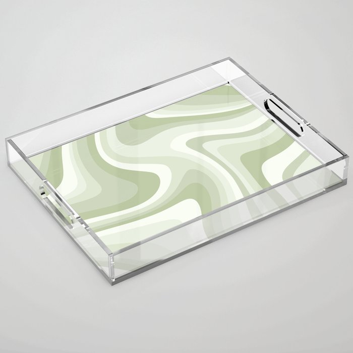 Abstract Wavy Stripes Lxxviii Acrylic Tray
