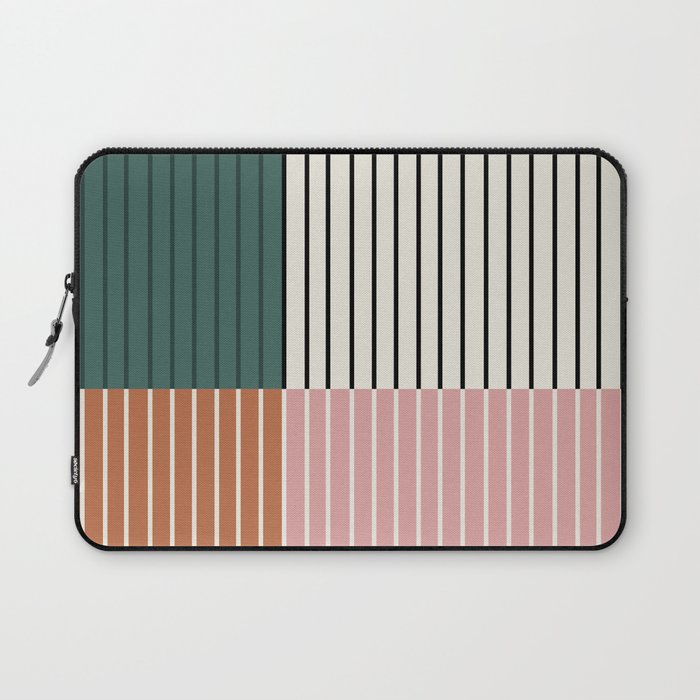 Color Block Line Abstract V Colorful Retro Laptop Sleeve