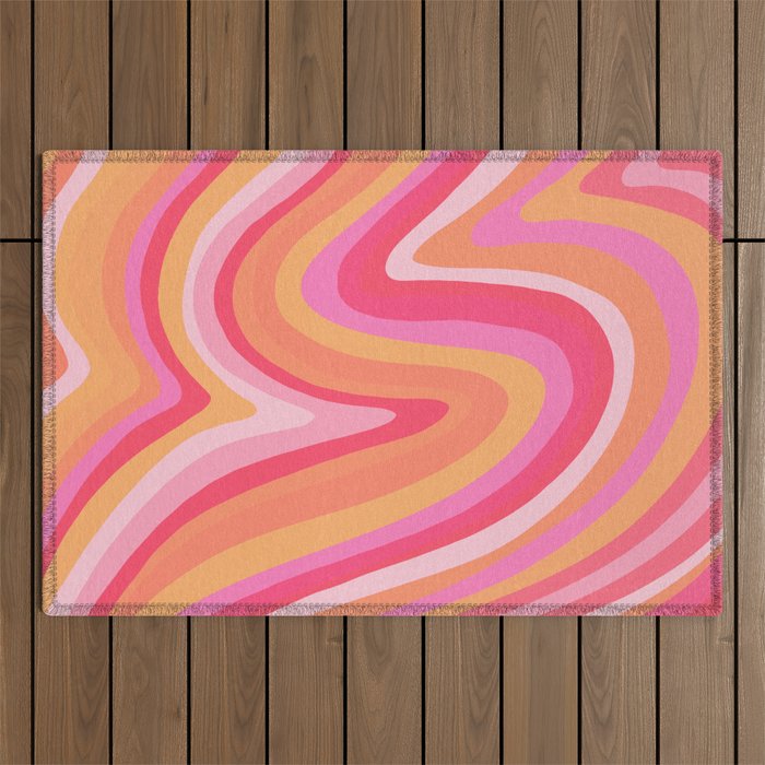 Sunshine Melt - Pink & Peach Palette Outdoor Rug