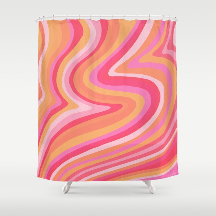 Sunshine Melt - Pink & Peach Palette Shower Curtain