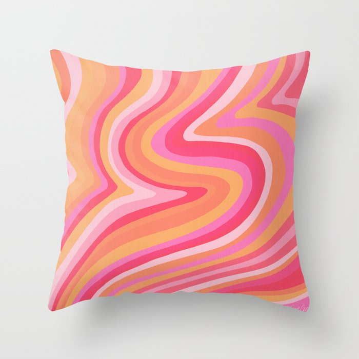 Sunshine Melt - Pink & Peach Palette Throw Pillow