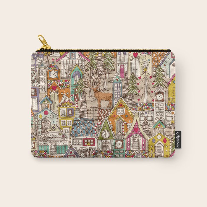 Vintage Gingerbread Town Carry All Pouch