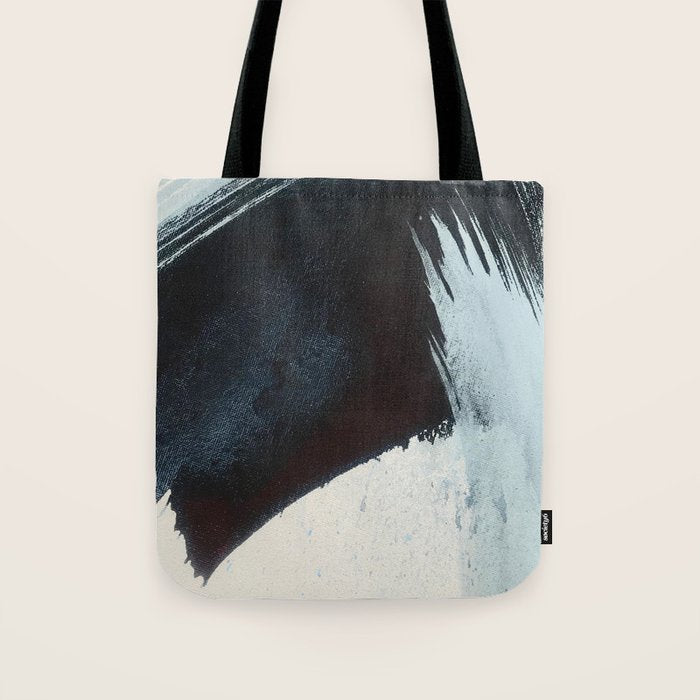 Like A Gentle Hurricane [2]: A Minimal, Abstract Piece In Blues And White By Alyssa Hamilton Art Tote Bag