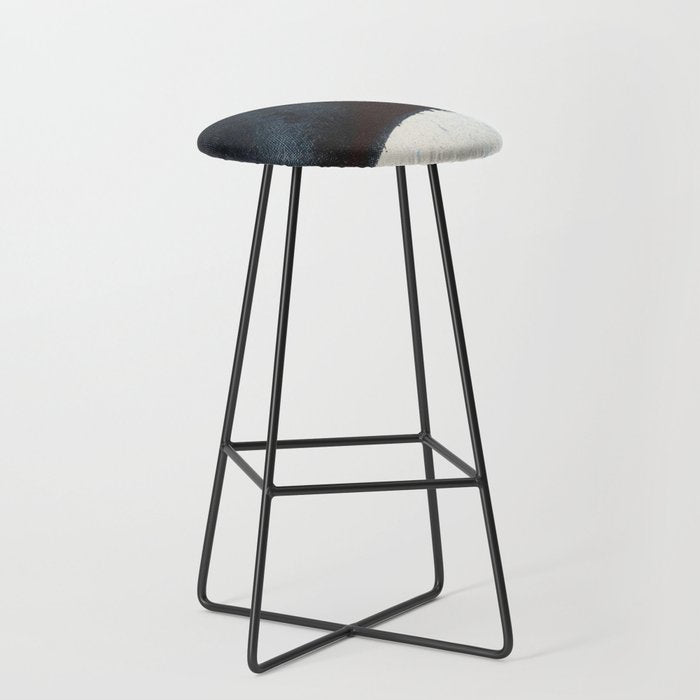 Like A Gentle Hurricane [2]: A Minimal, Abstract Piece In Blues And White By Alyssa Hamilton Art Stool