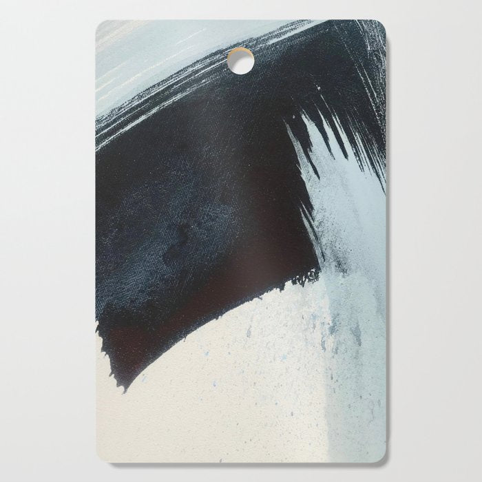 Like A Gentle Hurricane [2]: A Minimal, Abstract Piece In Blues And White By Alyssa Hamilton Art Cutting Board