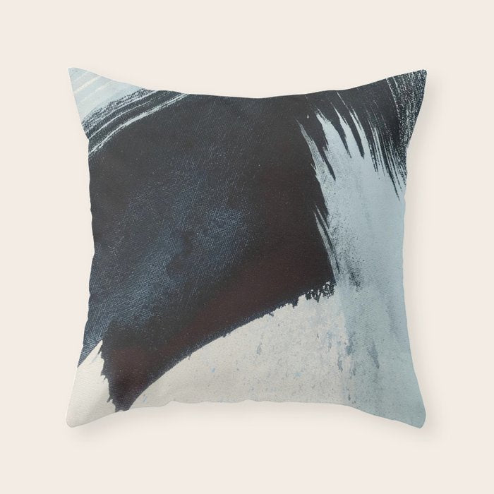 Like A Gentle Hurricane [2]: A Minimal, Abstract Piece In Blues And White By Alyssa Hamilton Art Throw Pillow