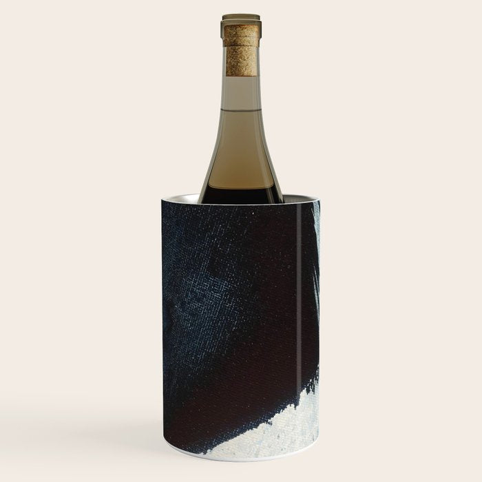 Like A Gentle Hurricane [2]: A Minimal, Abstract Piece In Blues And White By Alyssa Hamilton Art Wine Chiller