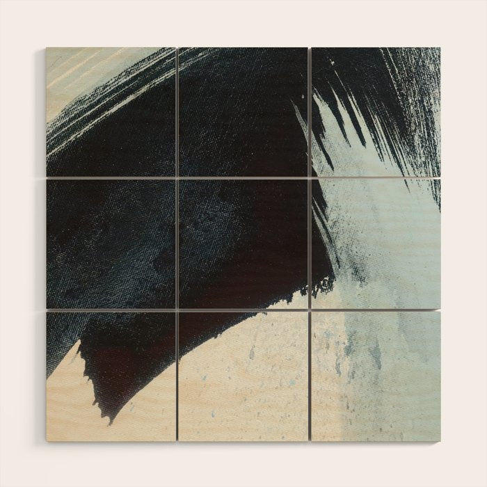 Like A Gentle Hurricane [2]: A Minimal, Abstract Piece In Blues And White By Alyssa Hamilton Art Wood Wall Art