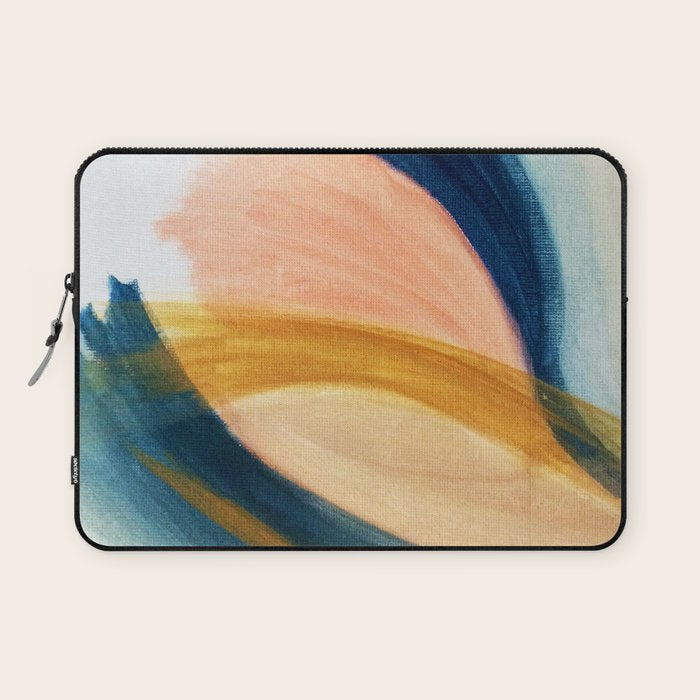 Slow As The Mississippi - Acrylic Abstract With Pink, Blue, And Brown Laptop Sleeve