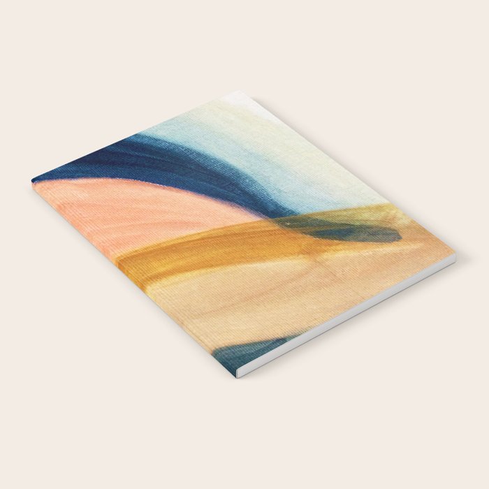 Slow As The Mississippi - Acrylic Abstract With Pink, Blue, And Brown Notebook
