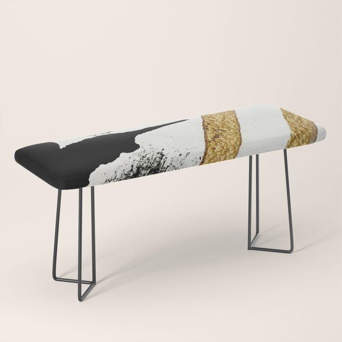 Armor [8]: A Minimal Abstract Piece In Black White And Gold By Alyssa Hamilton Art Bench