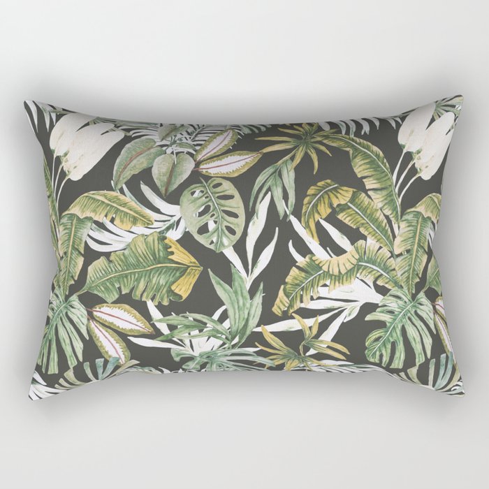 Dark Watercolor Jungle 1 Rectangular Pillow