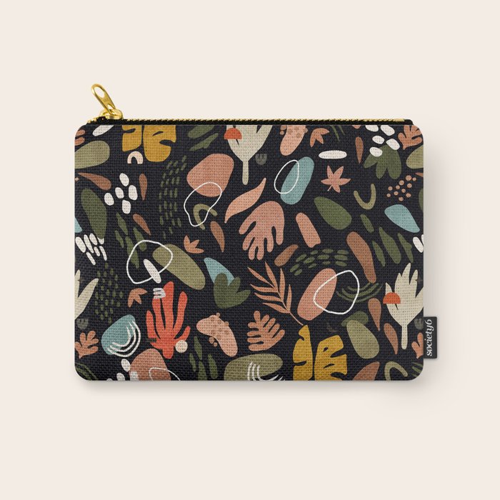 Abstract Shapes Of Dark Modern Nature Carry All Pouch