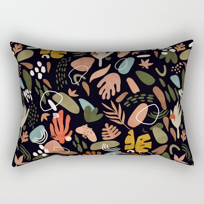 Abstract Shapes Of Dark Modern Nature Rectangular Pillow