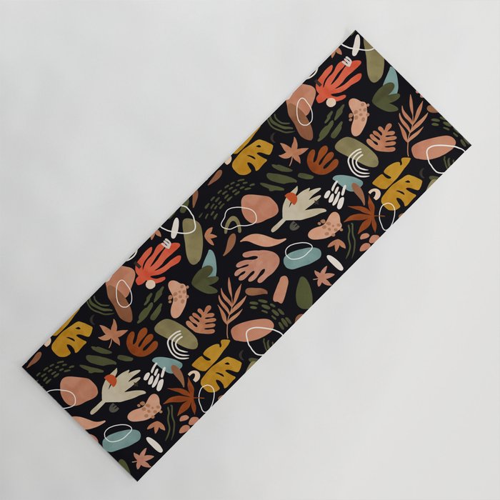 Abstract Shapes Of Dark Modern Nature Yoga Mat
