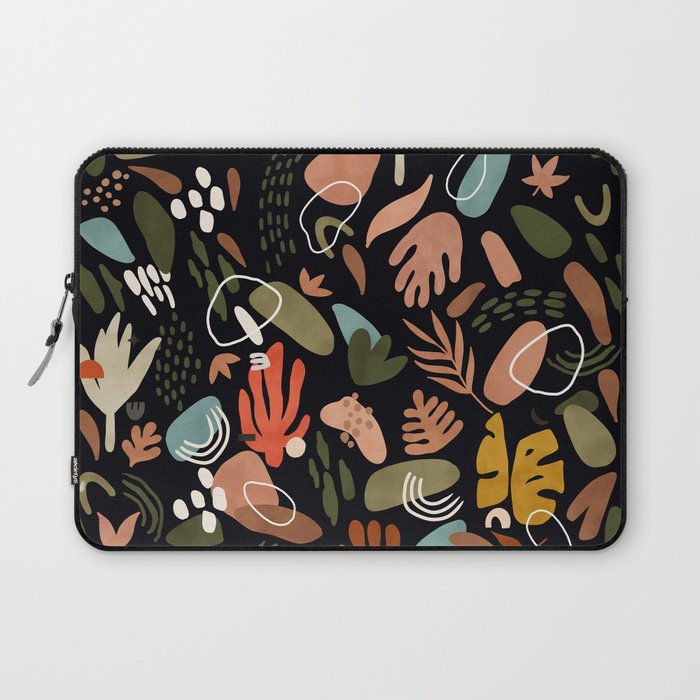 Abstract Shapes Of Dark Modern Nature Laptop Sleeve
