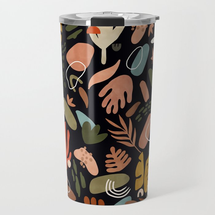 Abstract Shapes Of Dark Modern Nature Travel Mug