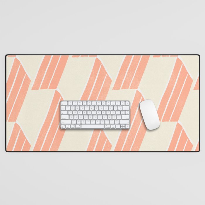 Minimalist Series: Pink Hex Tiles Desk Mat