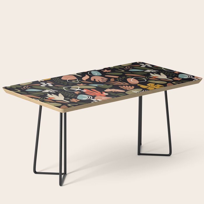 Abstract Shapes Of Dark Modern Nature Coffee Table