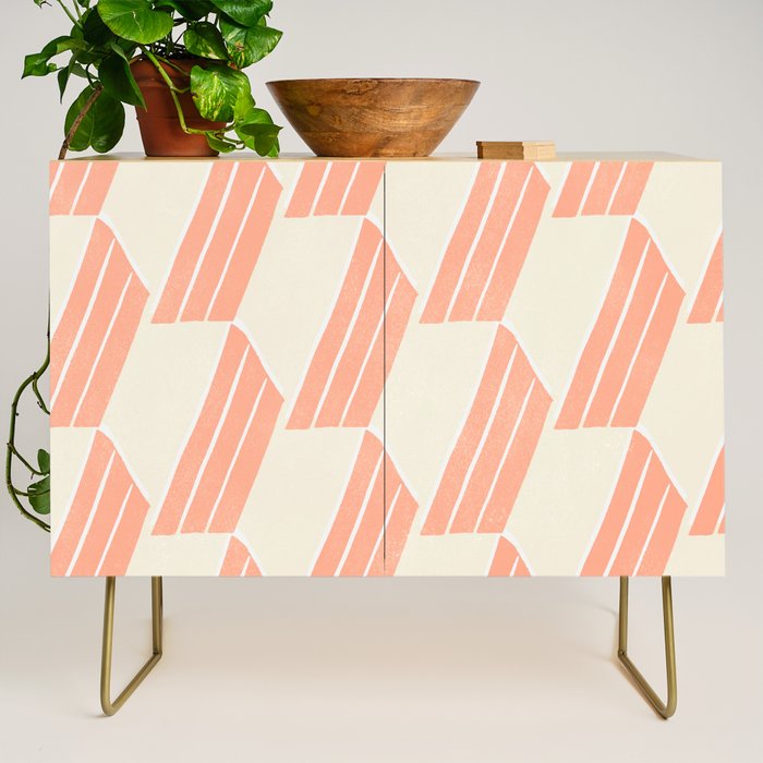 Minimalist Series: Pink Hex Tiles Credenza