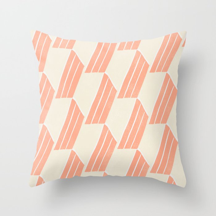 Minimalist Series: Pink Hex Tiles Throw Pillow