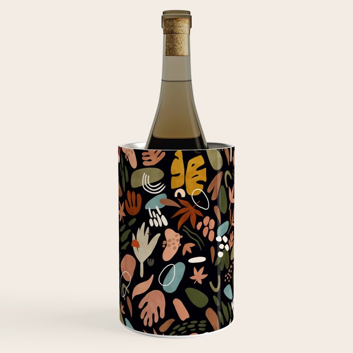 Abstract Shapes Of Dark Modern Nature Wine Chiller