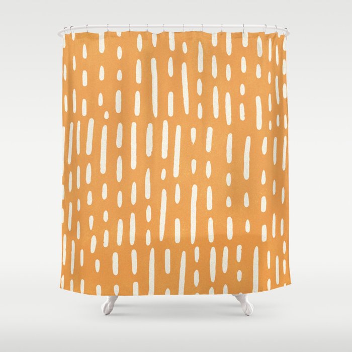 Minimalist Series: Scandi Lines, Orange Shower Curtain