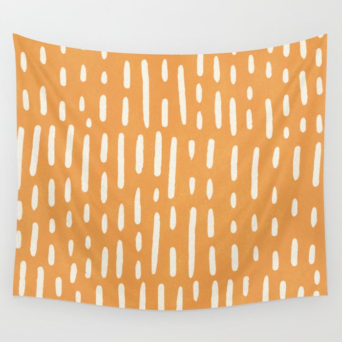 Minimalist Series: Scandi Lines, Orange Wall Tapestry