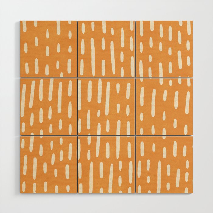 Minimalist Series: Scandi Lines, Orange Wood Wall Art