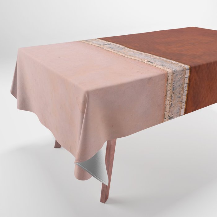 Pink And Red Salt Lake In Italy Tablecloth