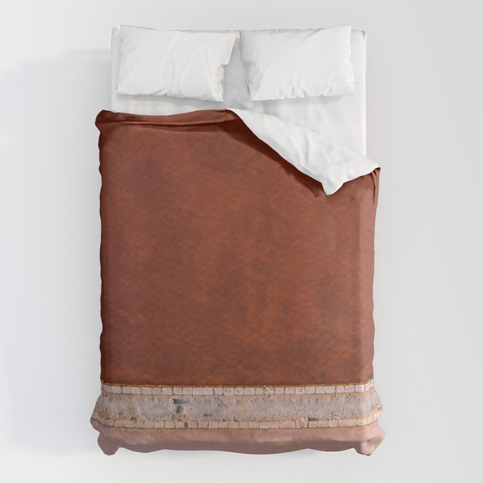 Pink And Red Salt Lake In Italy Duvet Cover