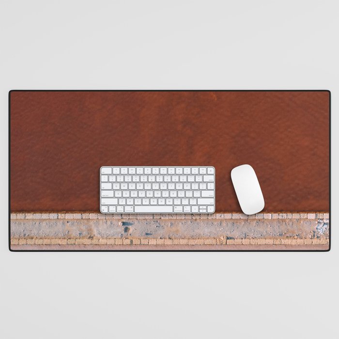 Pink And Red Salt Lake In Italy Desk Mat