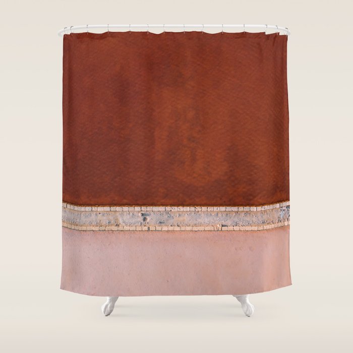 Pink And Red Salt Lake In Italy Shower Curtain
