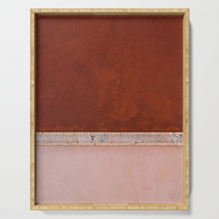 Pink And Red Salt Lake In Italy Serving Tray