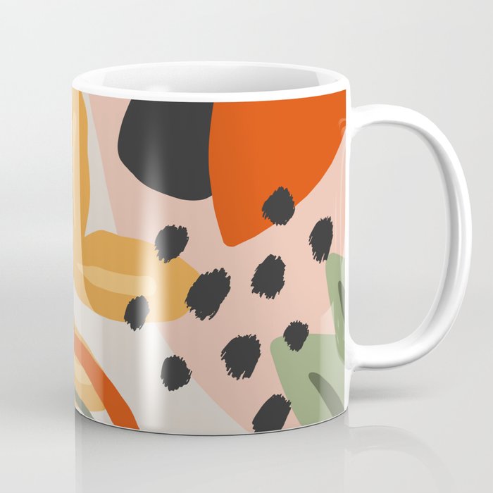 Flower Market Madrid, Abstract Retro Floral Print Coffee Mug