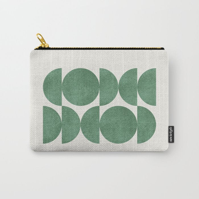 Green Retro Scandinavian - Mid Century Modern Carry All Pouch