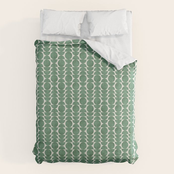 Green Retro Scandinavian - Mid Century Modern Duvet Cover