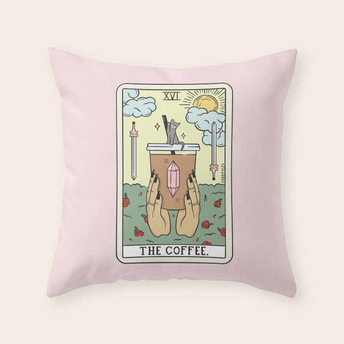 Coffee Reading Updated (Light) Throw Pillow