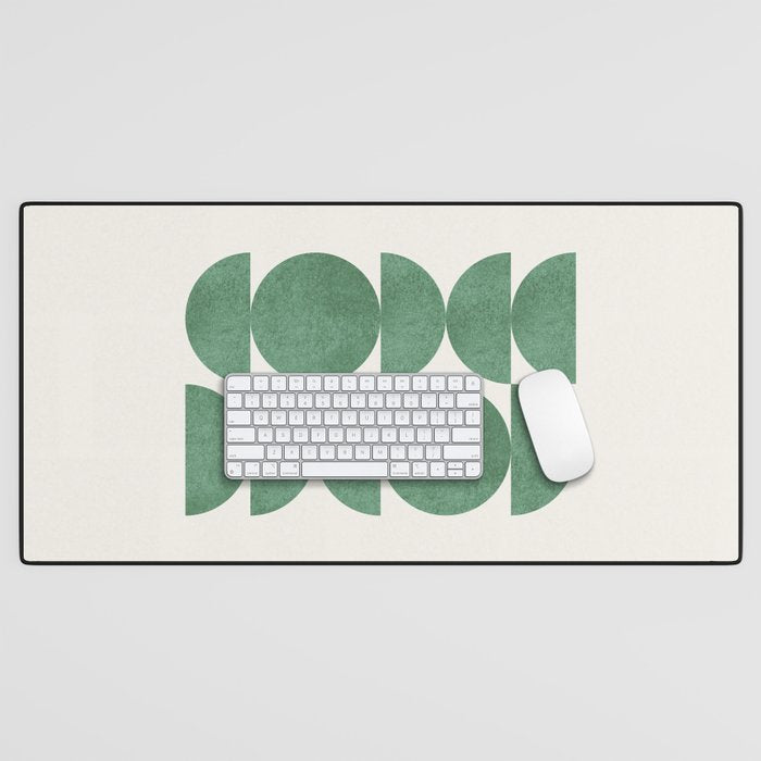 Green Retro Scandinavian - Mid Century Modern Desk Mat