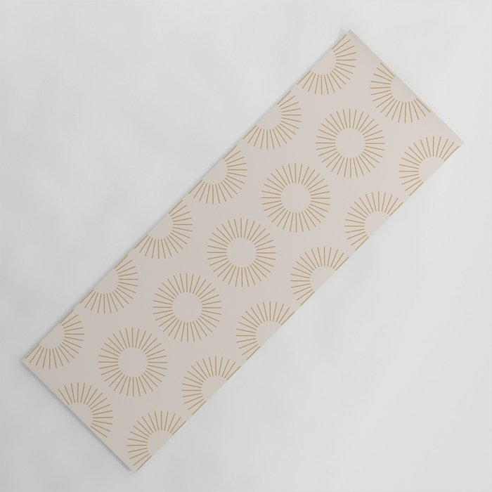 Minimalist Sunray Pattern Xiv Natural Neutral Yoga Mat