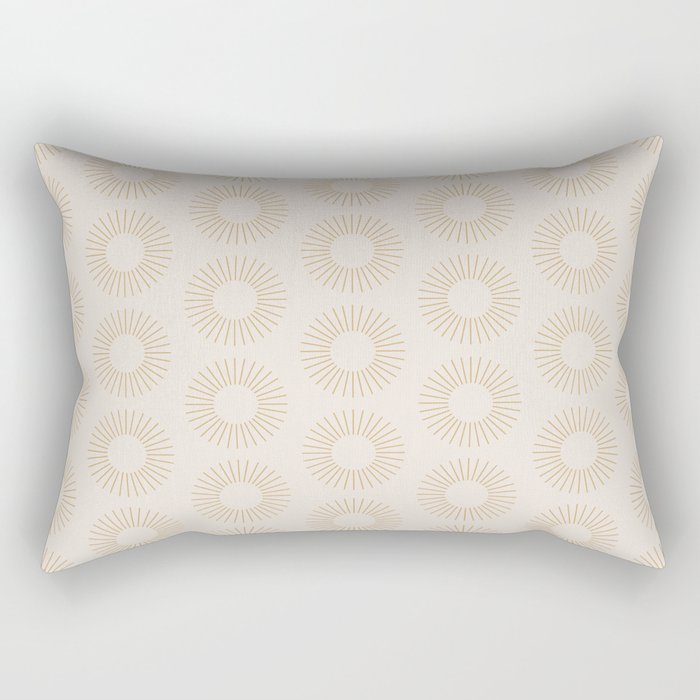 Minimalist Sunray Pattern Xiv Natural Neutral Rectangular Pillow