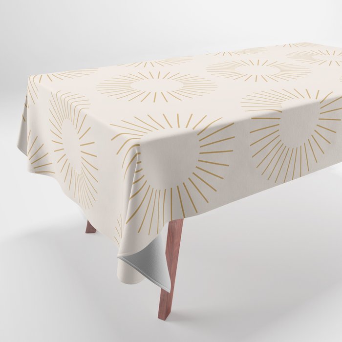Minimalist Sunray Pattern Xiv Natural Neutral Tablecloth