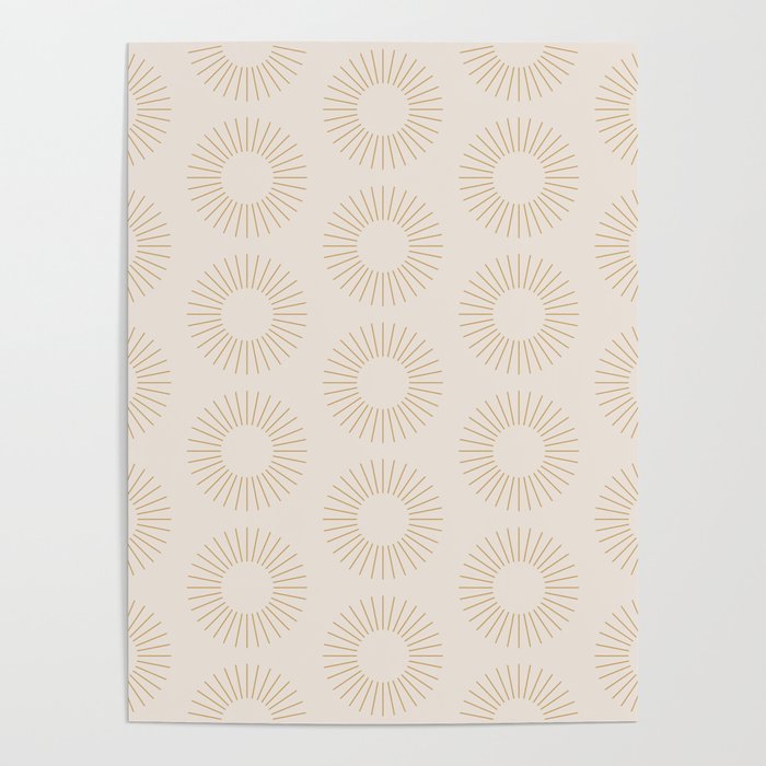 Minimalist Sunray Pattern Xiv Natural Neutral Poster