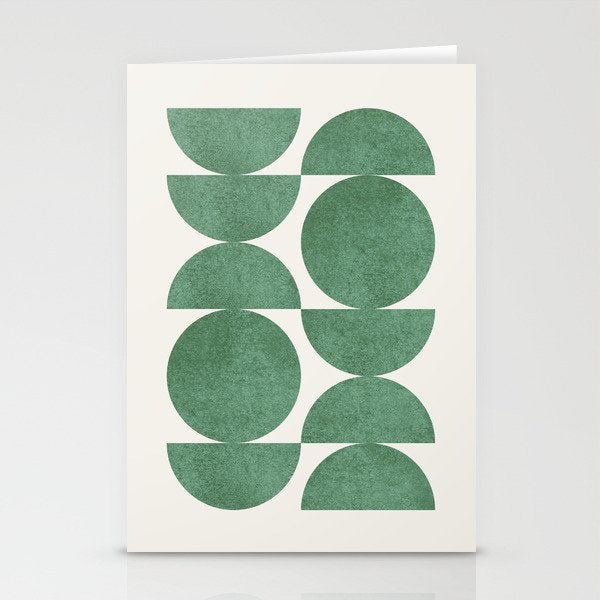 Green Retro Scandinavian - Mid Century Modern Stationery Card