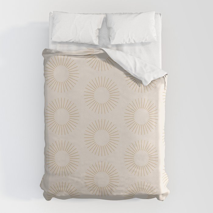 Minimalist Sunray Pattern Xiv Natural Neutral Duvet Cover