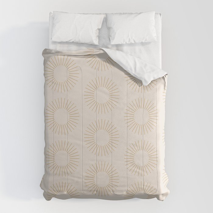 Minimalist Sunray Pattern Xiv Natural Neutral Comforter